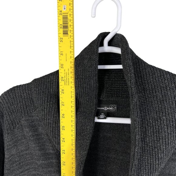 Treasure & Bond Mens XL Shawl Collar Cardigan Black Caviar Marl Quiet Luxury - Picture 11 of 16